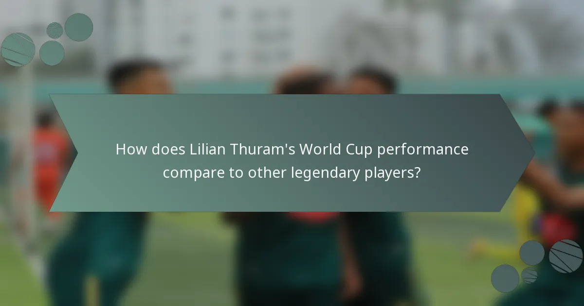 How does Lilian Thuram's World Cup performance compare to other legendary players?