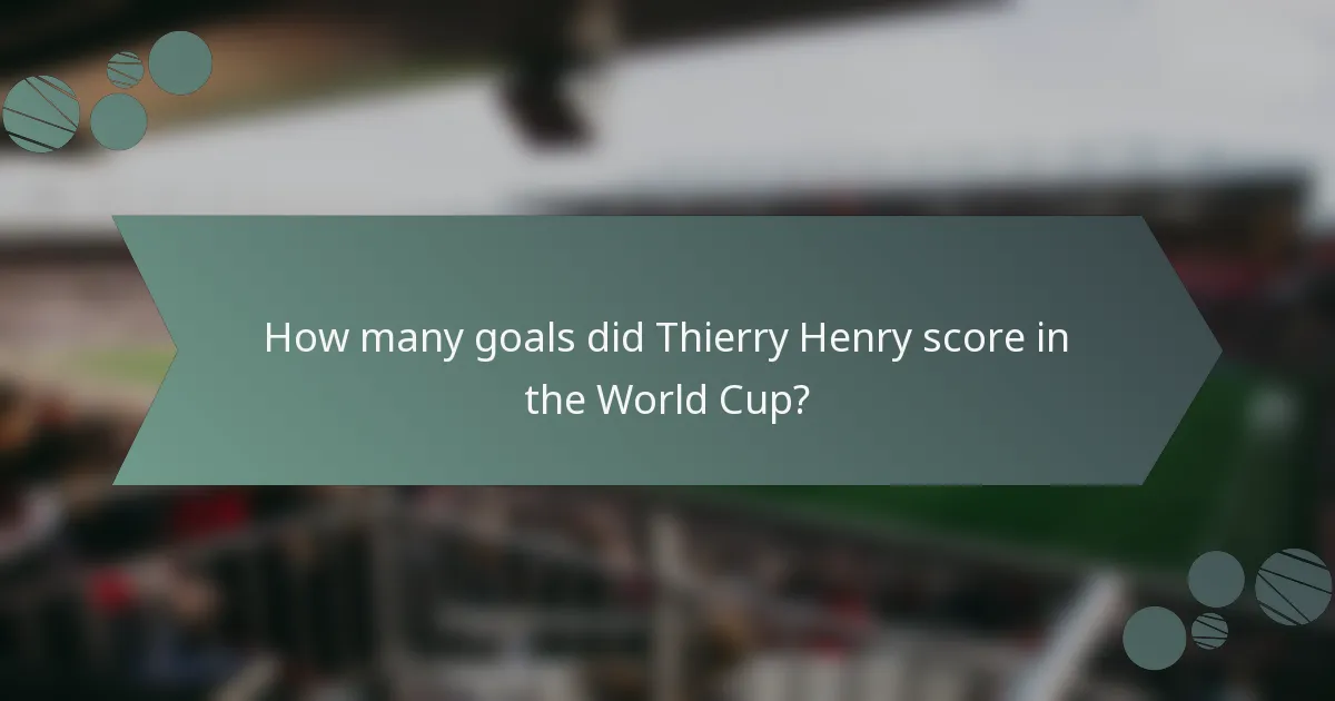 How many goals did Thierry Henry score in the World Cup?