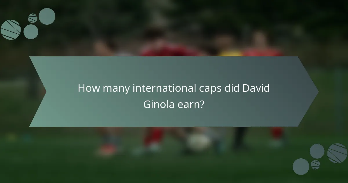 How many international caps did David Ginola earn?