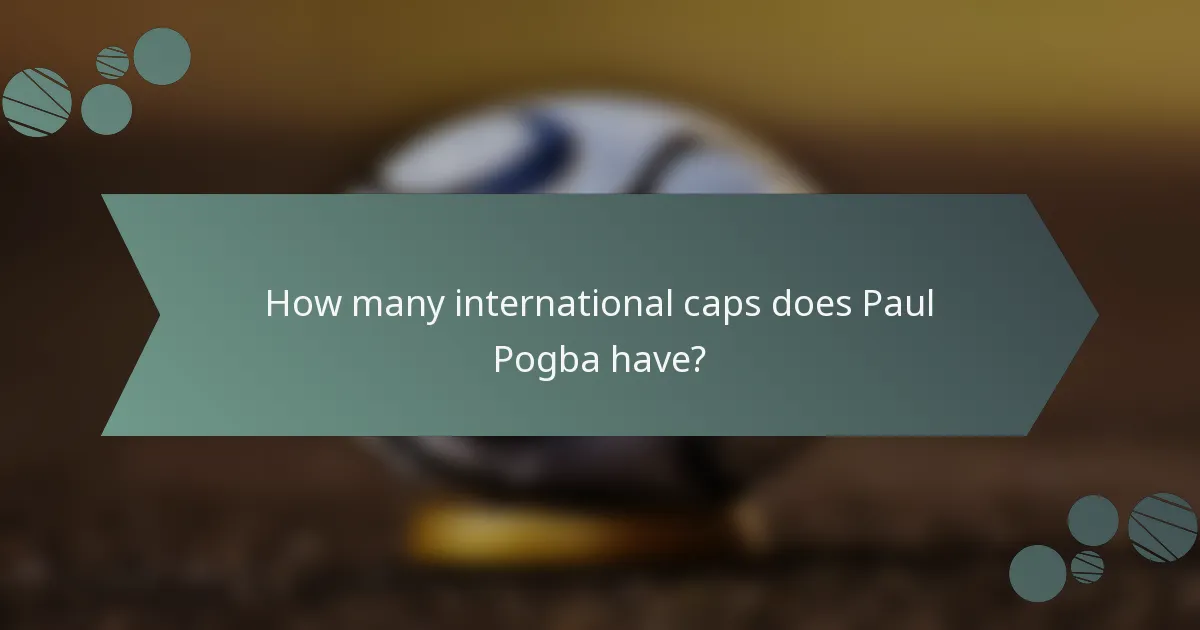 How many international caps does Paul Pogba have?