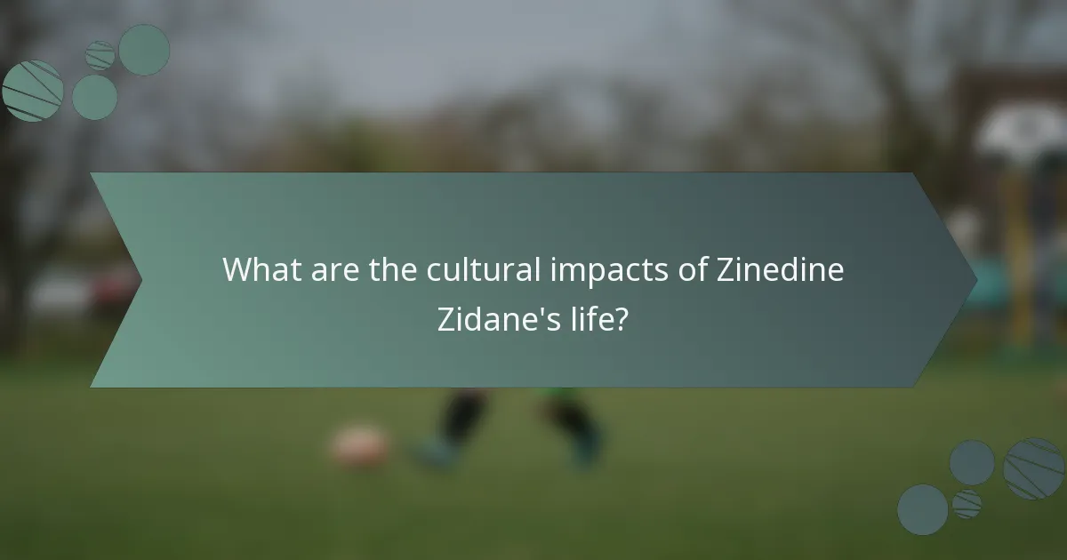 What are the cultural impacts of Zinedine Zidane's life?
