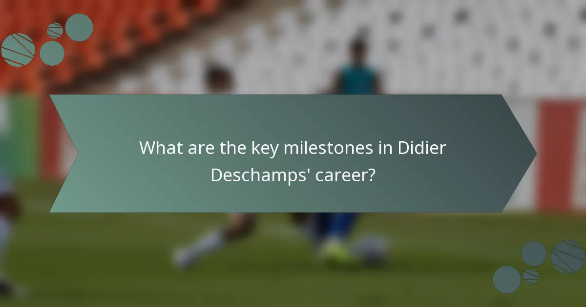 What are the key milestones in Didier Deschamps' career?