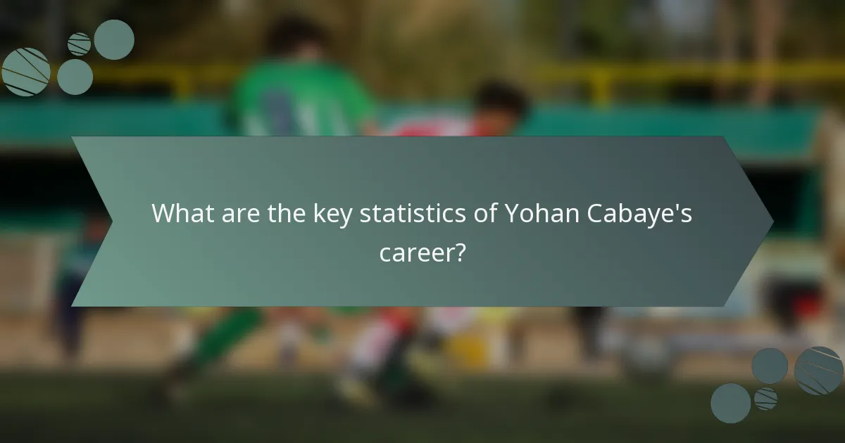 What are the key statistics of Yohan Cabaye's career?