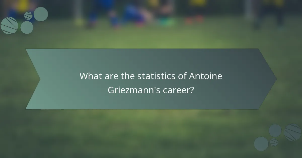 What are the statistics of Antoine Griezmann's career?