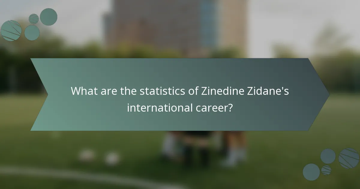 What are the statistics of Zinedine Zidane's international career?