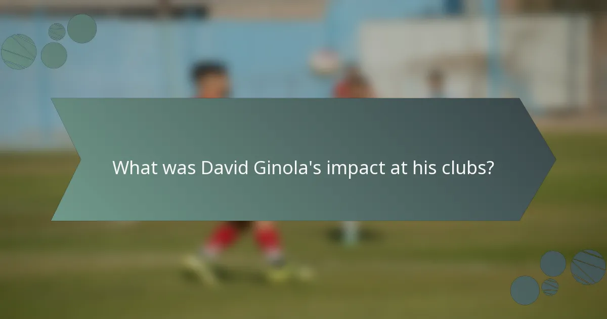 What was David Ginola's impact at his clubs?