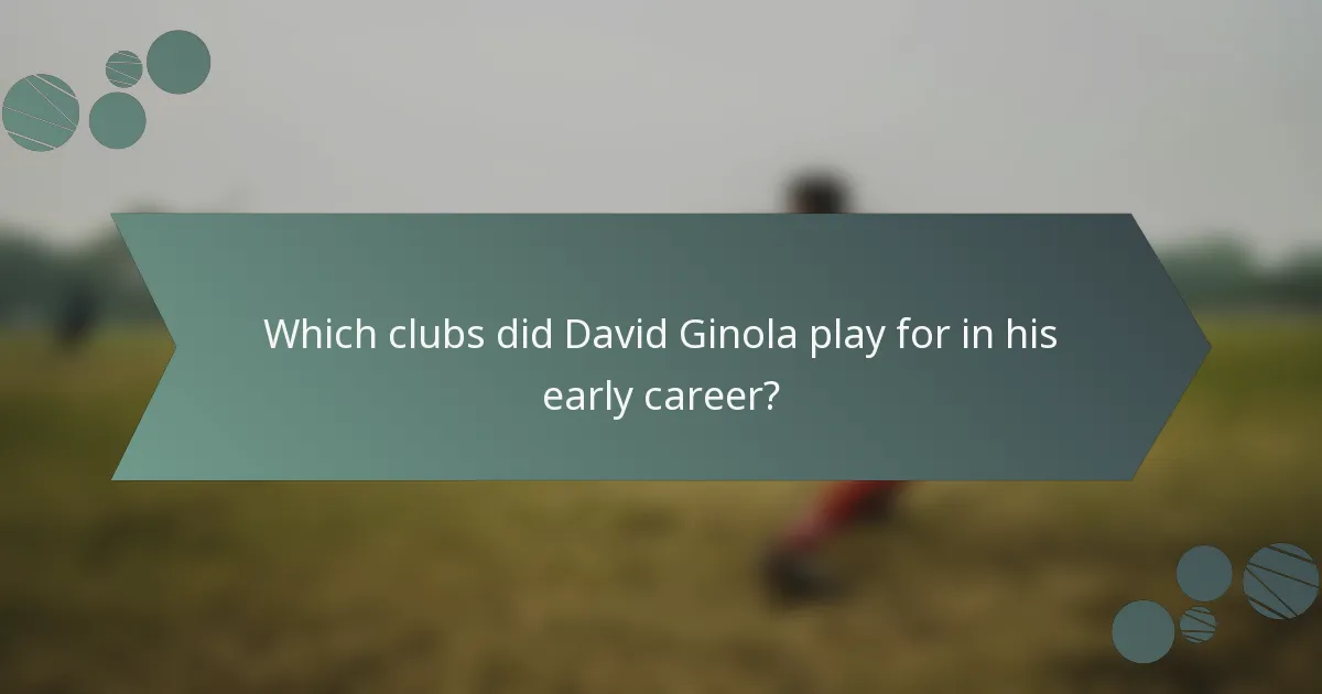 Which clubs did David Ginola play for in his early career?