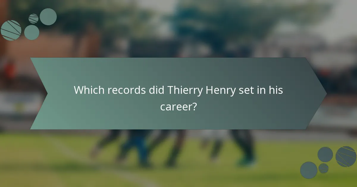 Which records did Thierry Henry set in his career?